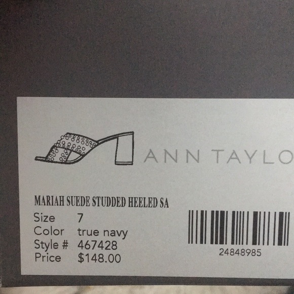 NIB • ANN TAYLOR Mariah Suede Open Toe Stud Mule - Picture 7 of 13